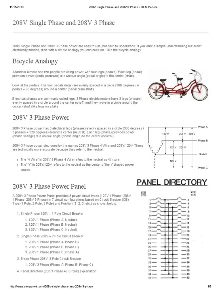 208V Single Phase and 208V 3 Phase - OEM Panels | PDF | Electrical