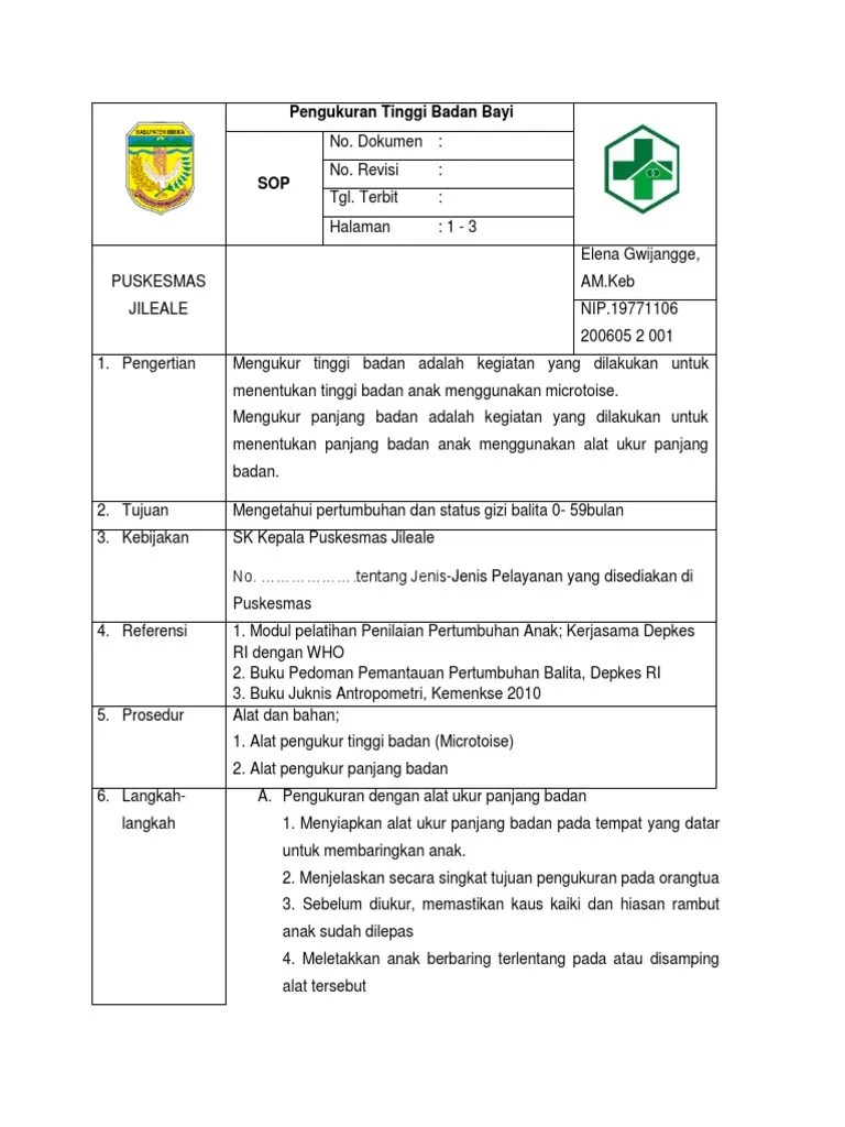 SOP Pengukuran Tinggi Badan PDF