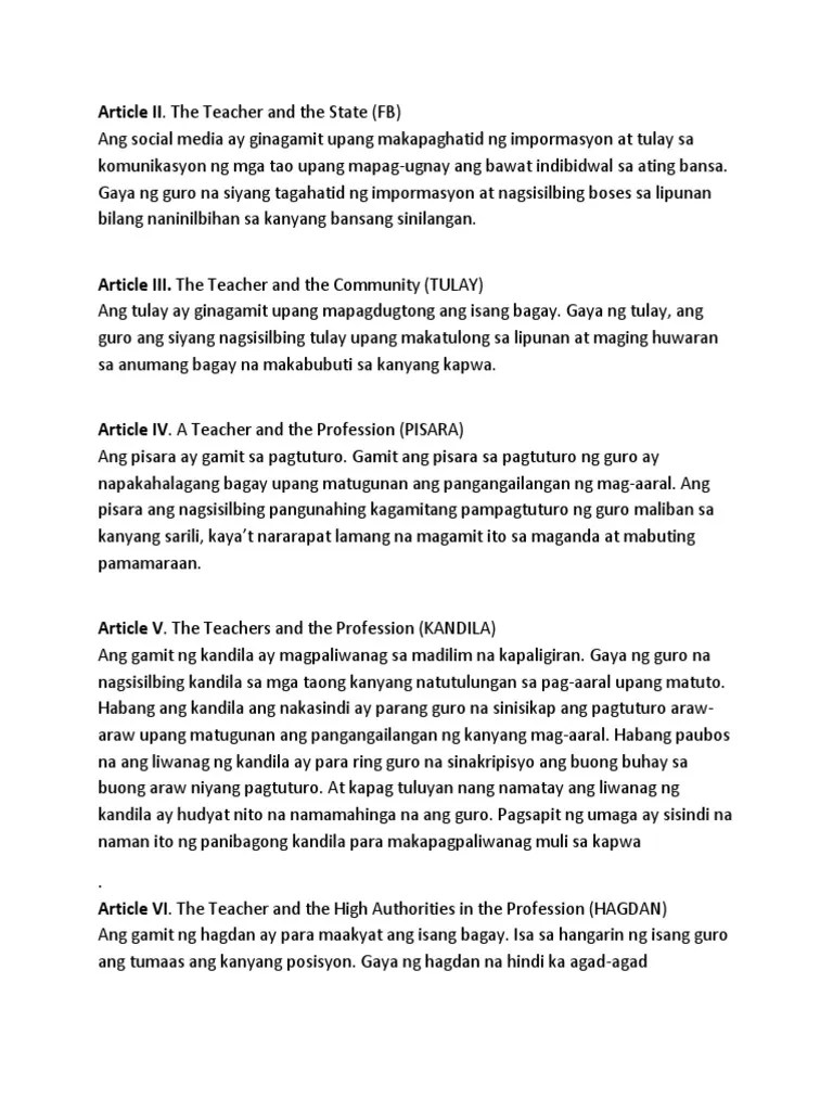 Code of Ethics Tagalog Ver