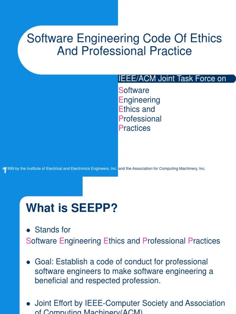 Software Engineering Code of Ethics and Professional Practice PDF