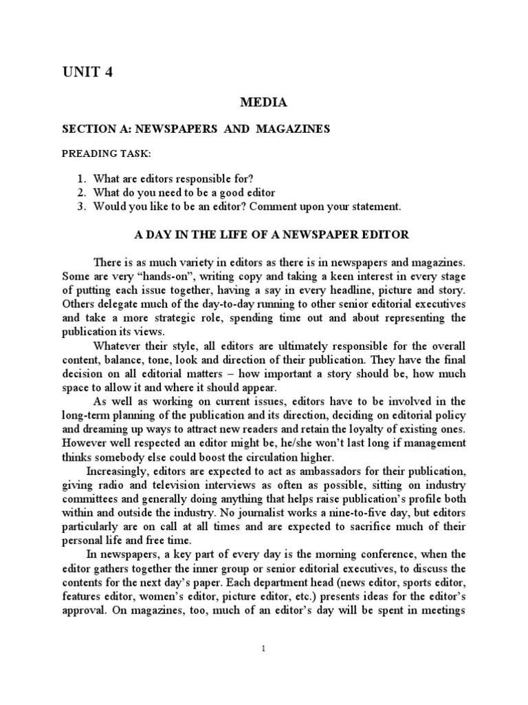 Media Unit 4 PDF News Editing