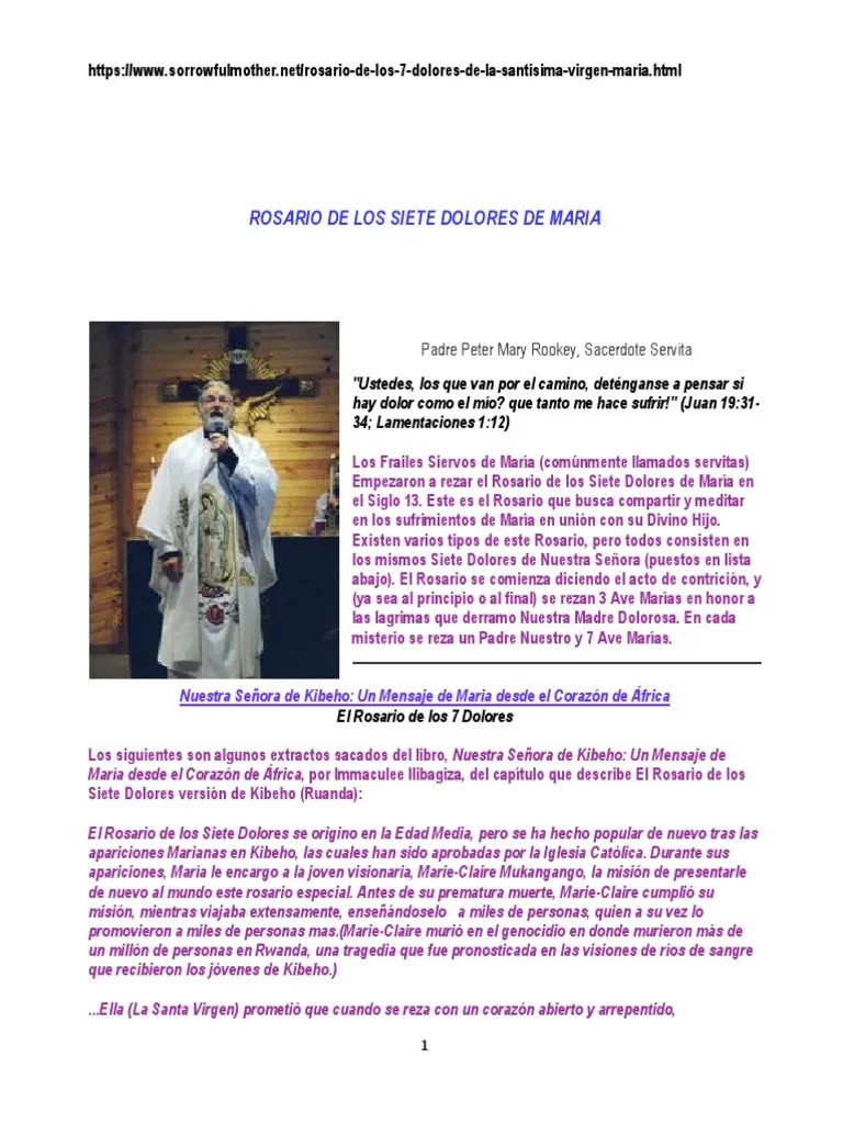 El Rosario de Los Siete Dolores de La Virgen María Kibeho Ruanda