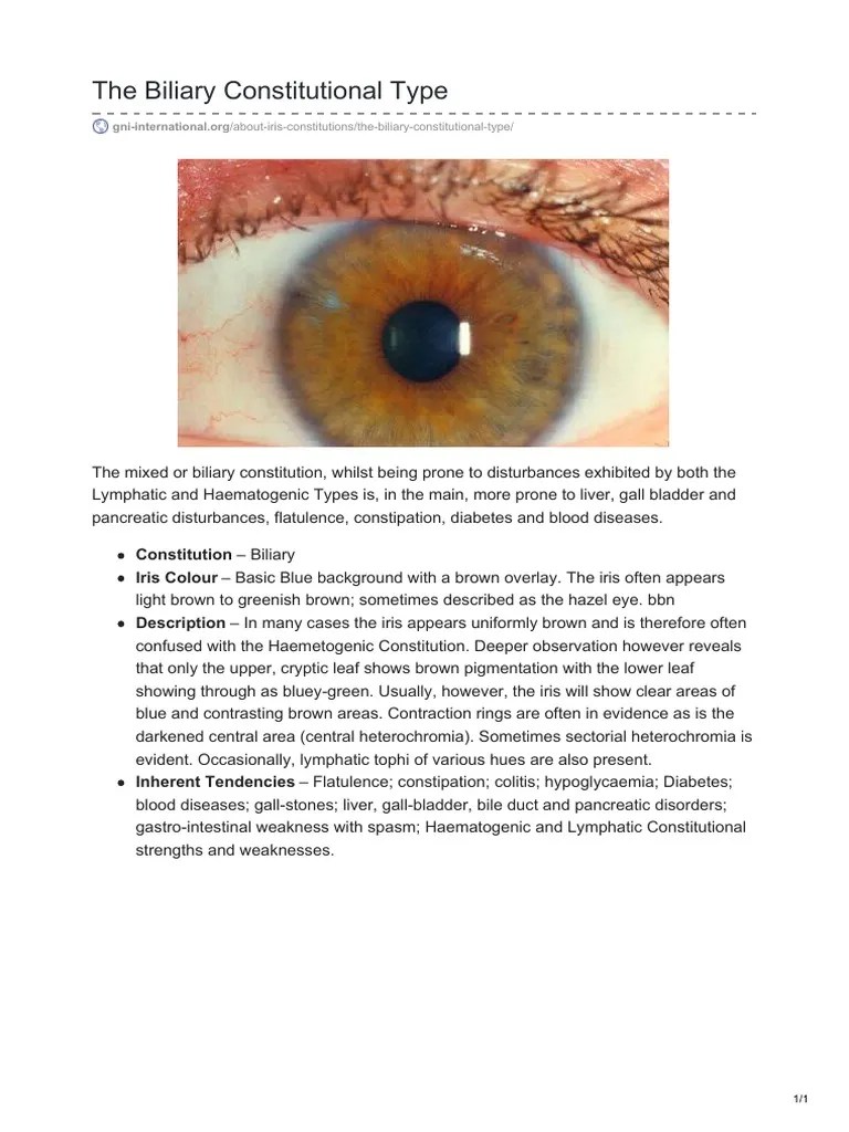 IRIS The Biliary Constitutional Type PDF