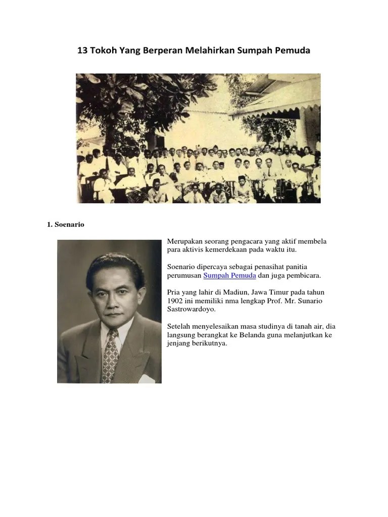 13 Tokoh Yang Berperan Melahirkan Sumpah Pemuda | PDF