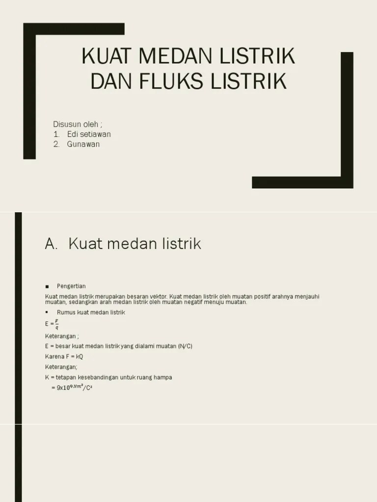 Kuat Medan Listrik Dan Fluks Listrik | PDF