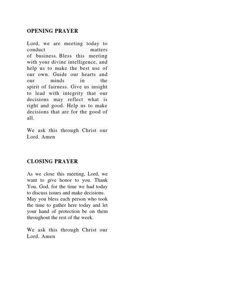 Opening Prayer PDF