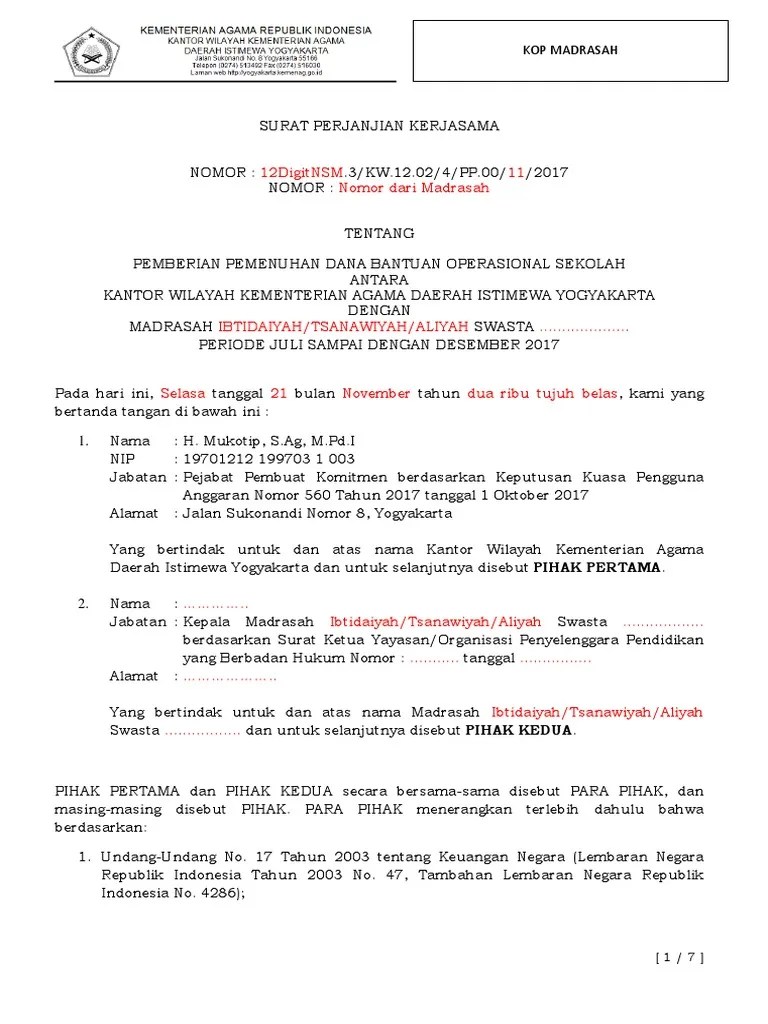 06 Perjanjian Kerja Sama Bos | PDF