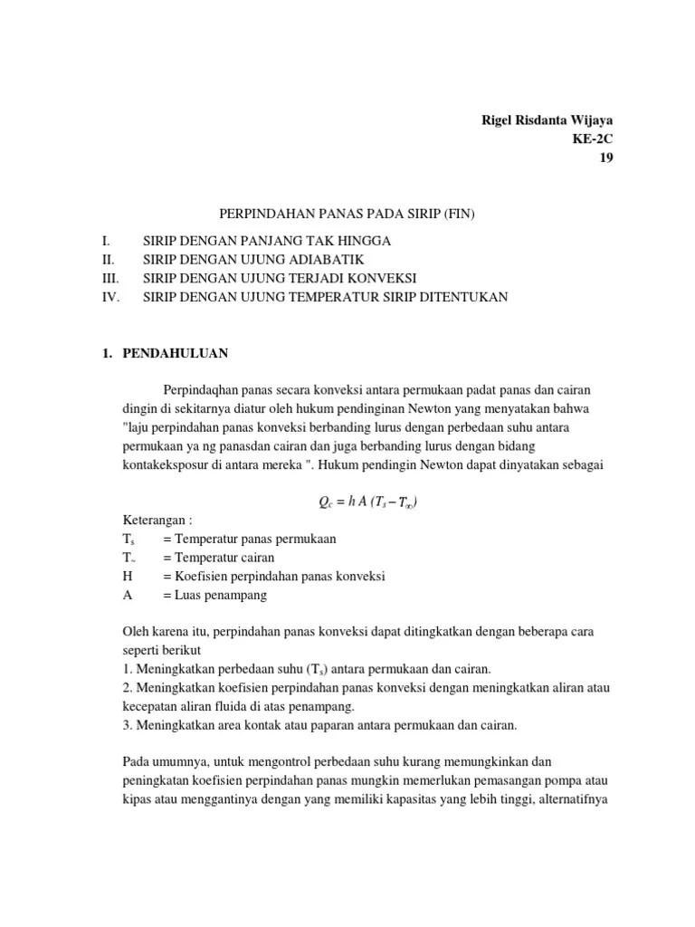 Perpindahan Panas Pada Sirip | PDF
