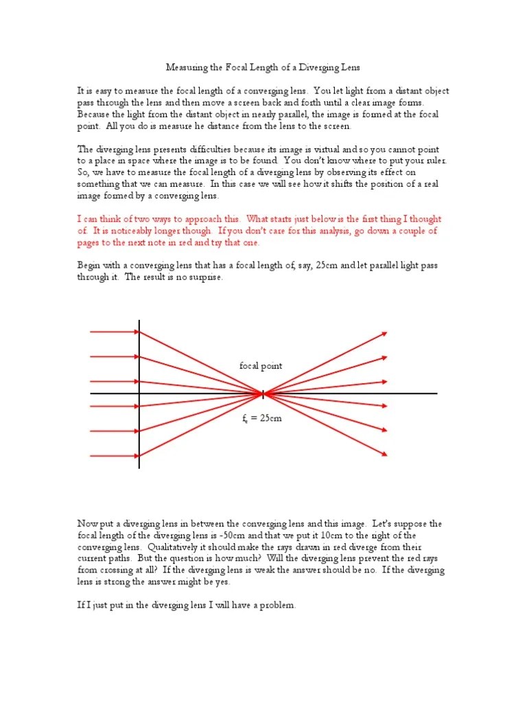 Measuring Negative Focal Lengths PDF Lens (Optics) Imaging