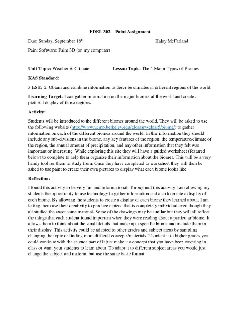 Paint Assignment PDF Grassland Climate
