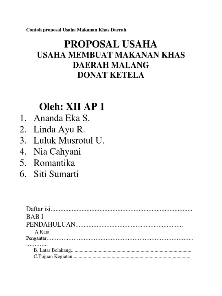 Contoh Proposal Usaha Makanan Donat – Pigura
