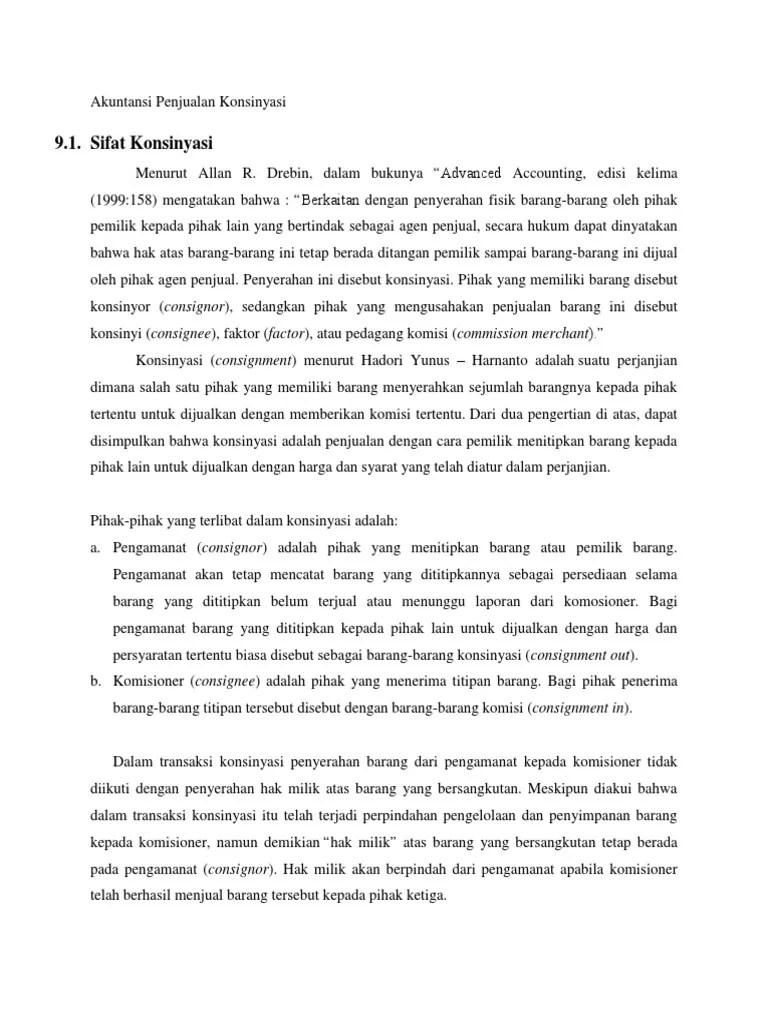 Akuntansi Penjualan Konsinyasi | PDF