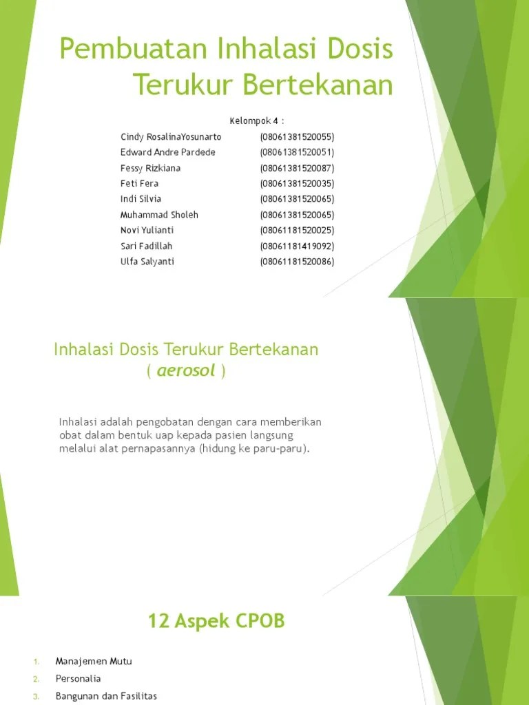 Pembuatan Inhalasi Dosis Terukur Bertekanan | PDF