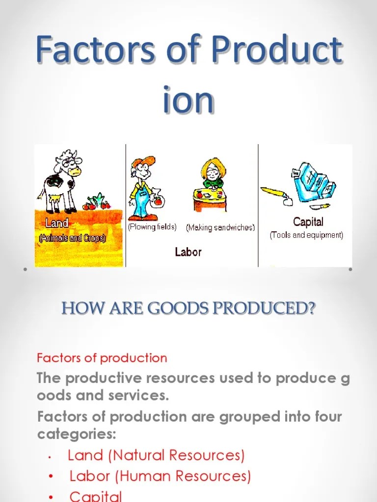 Factors of Production PDF Factors Of Production Entrepreneurship