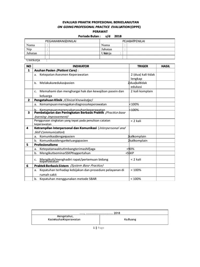 Contoh Oppe Klinis Keperawatan