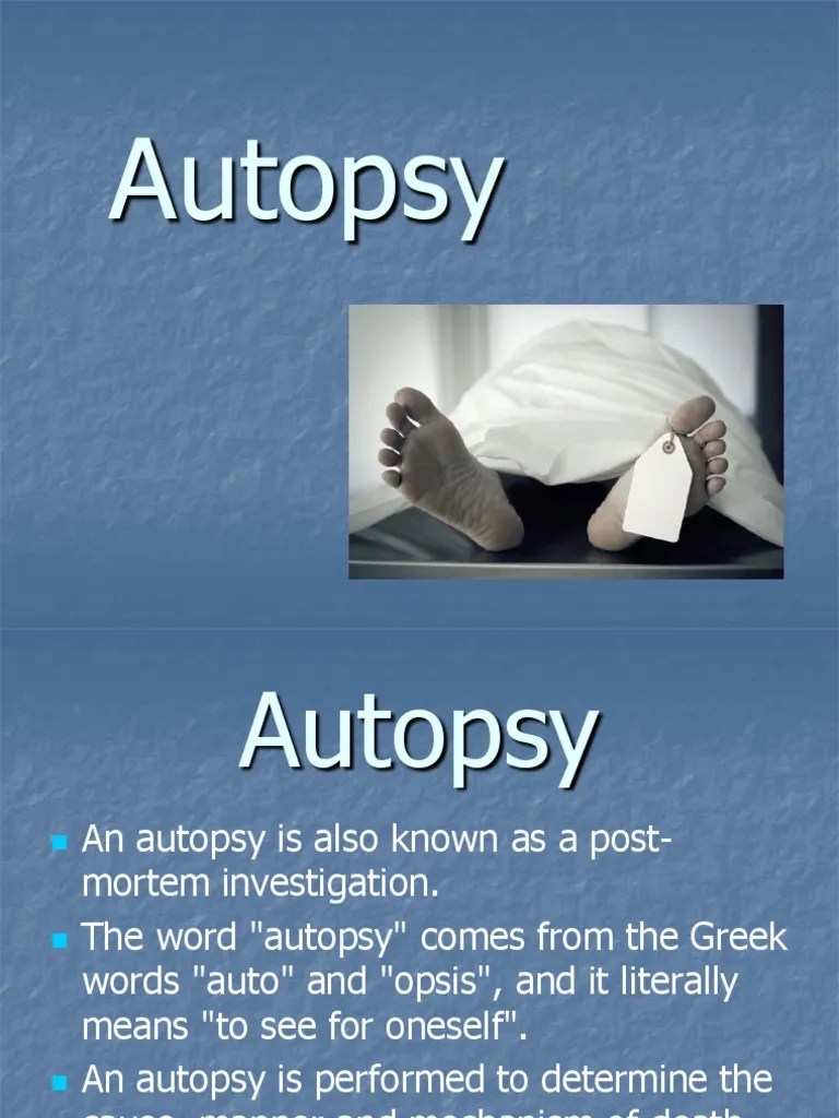 Understanding Autopsy Processes PDF Autopsy