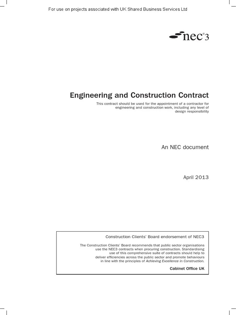 NEC3 Engineering and Construction Contract General