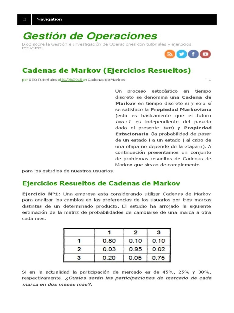 363623530 Cadenas de Markov Ejercicios Resueltos 1 8 1 6 Cadena de