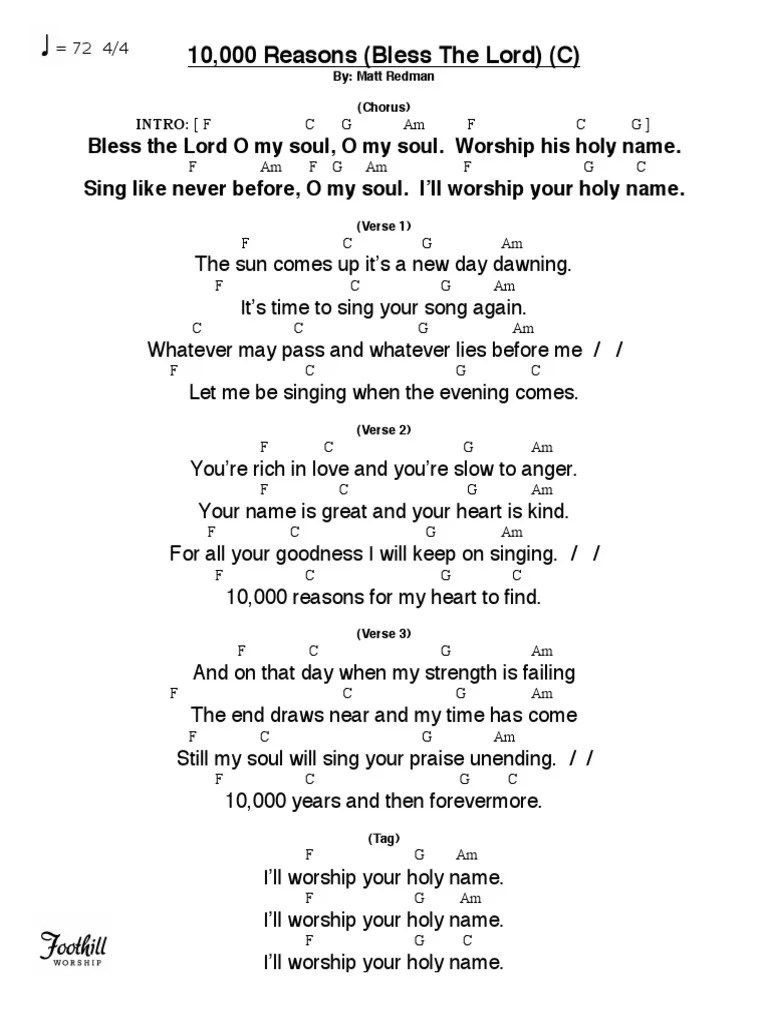 10,000+Reasons+Lyrics+ChordsC.pdf Song Structure Songs