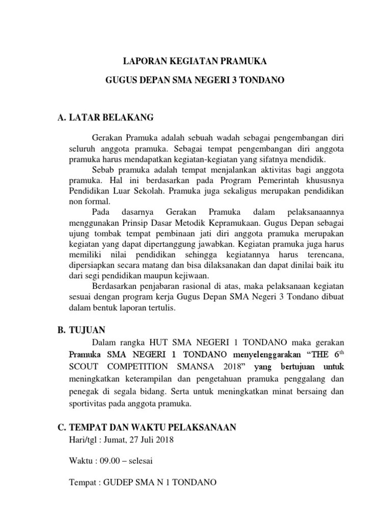 Laporan Kegiatan Pramuka | PDF