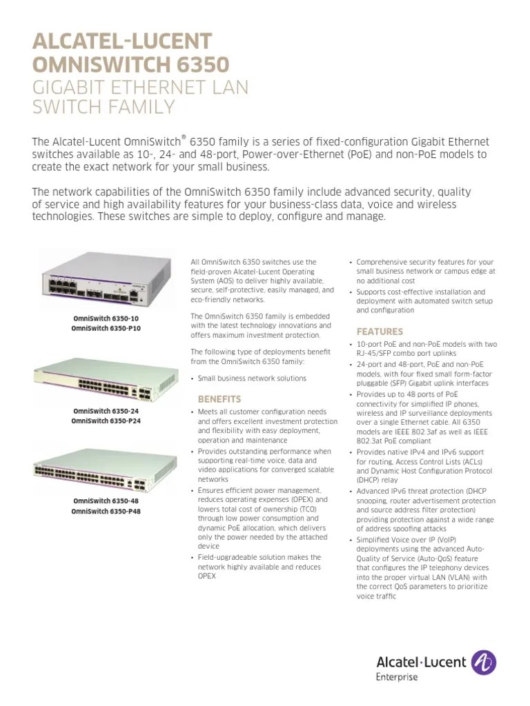 OS6350 Family Datasheet EN PDF PDF Computer Network I Pv6