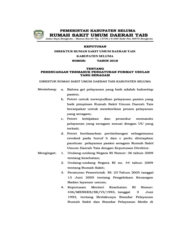 6112 SK Kebijakan Mutu Dan Keselamatan Pasien | PDF