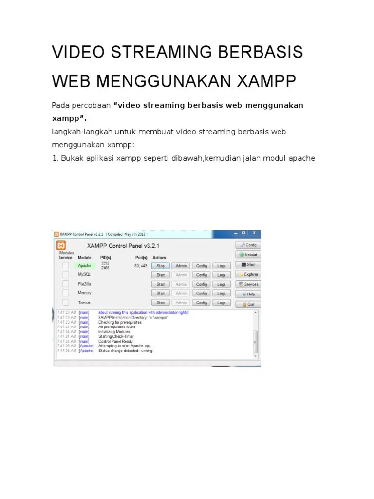 Video Streaming Berbasis  Menggunakan Xampp PDF