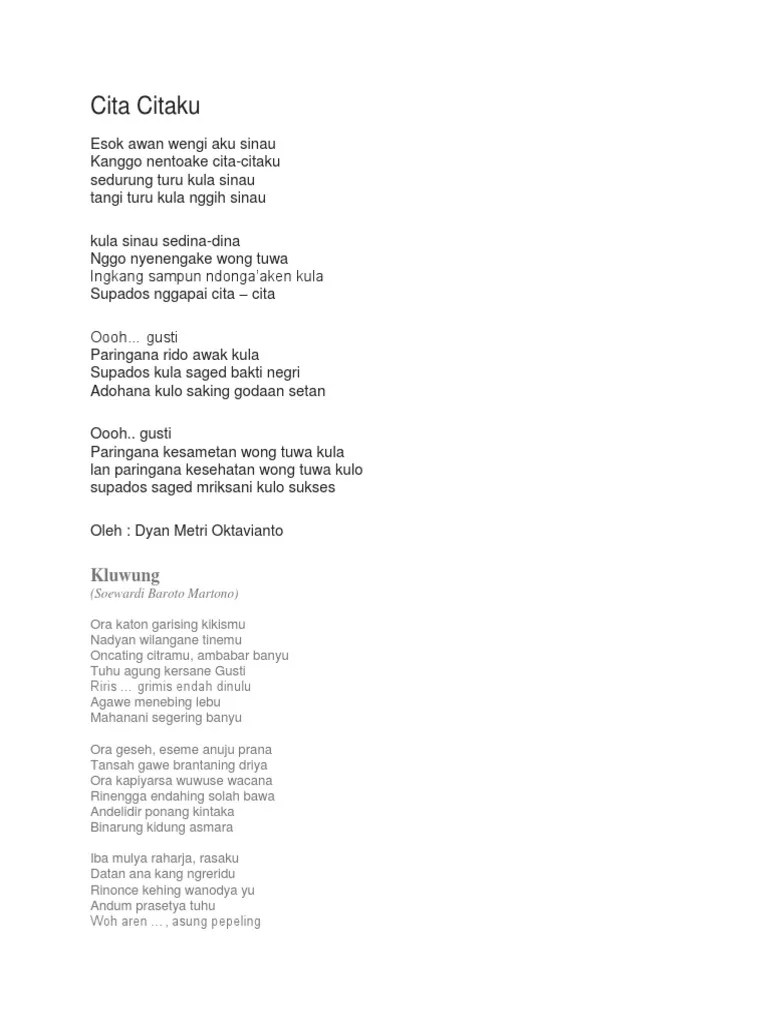 Geguritan Bahasa Jawa Tentang Kemerdekaan – Nasi