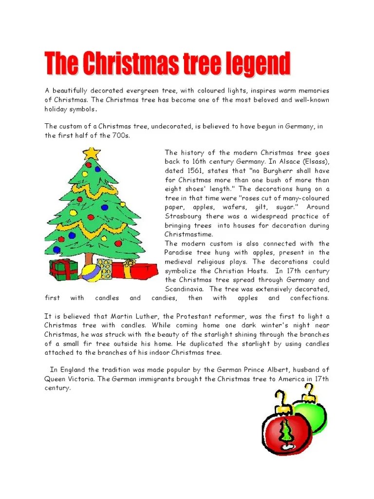 Christmas Tree Reading Comprehension Exercises PDF Christmas Tree