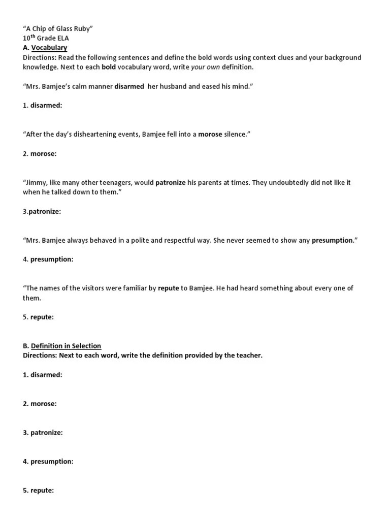 A Chip of Glass Ruby PDF Cognitive Science Psychological Concepts