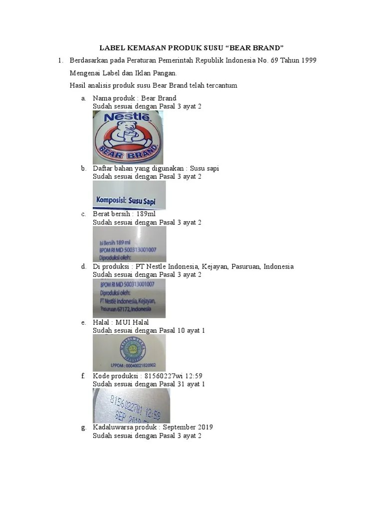 Kemasan Bear Brand | PDF