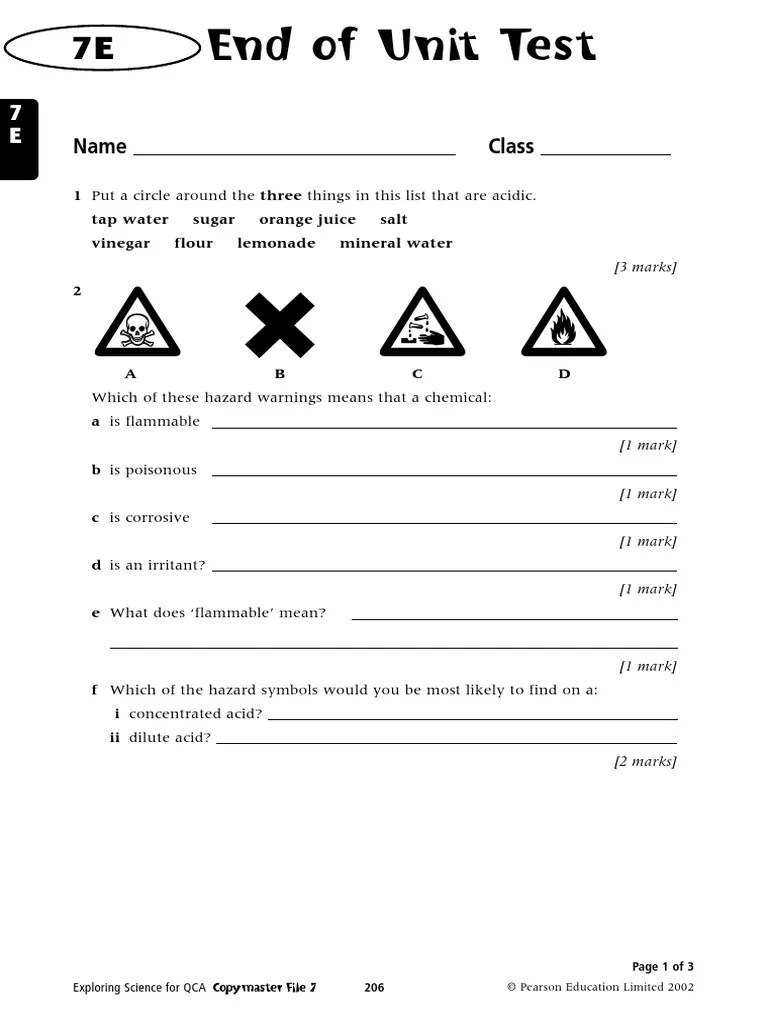Acids and Alkalis Practice Test 1 PDF Ph Acid
