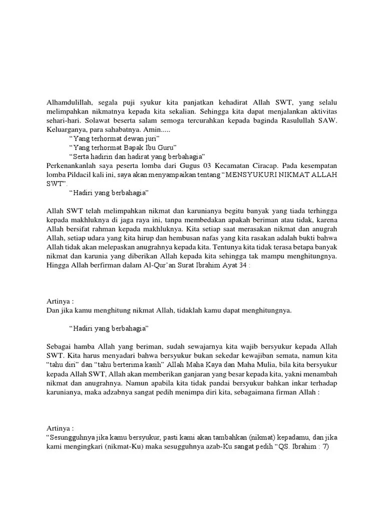 Pidato Mensyukuri Nikmat Allah | PDF