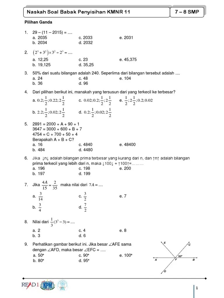 Soal Kmnr Kelas 10 11 Online Class