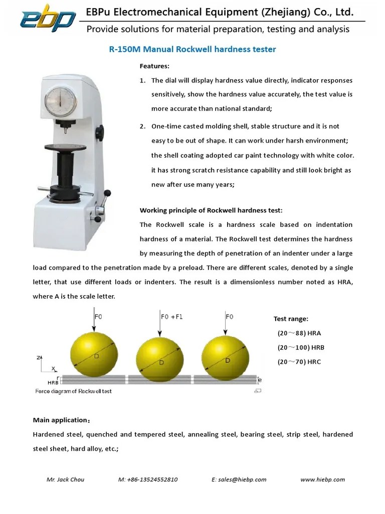 Dial type Manual Rockwell hardness testing machine (tester) R150M
