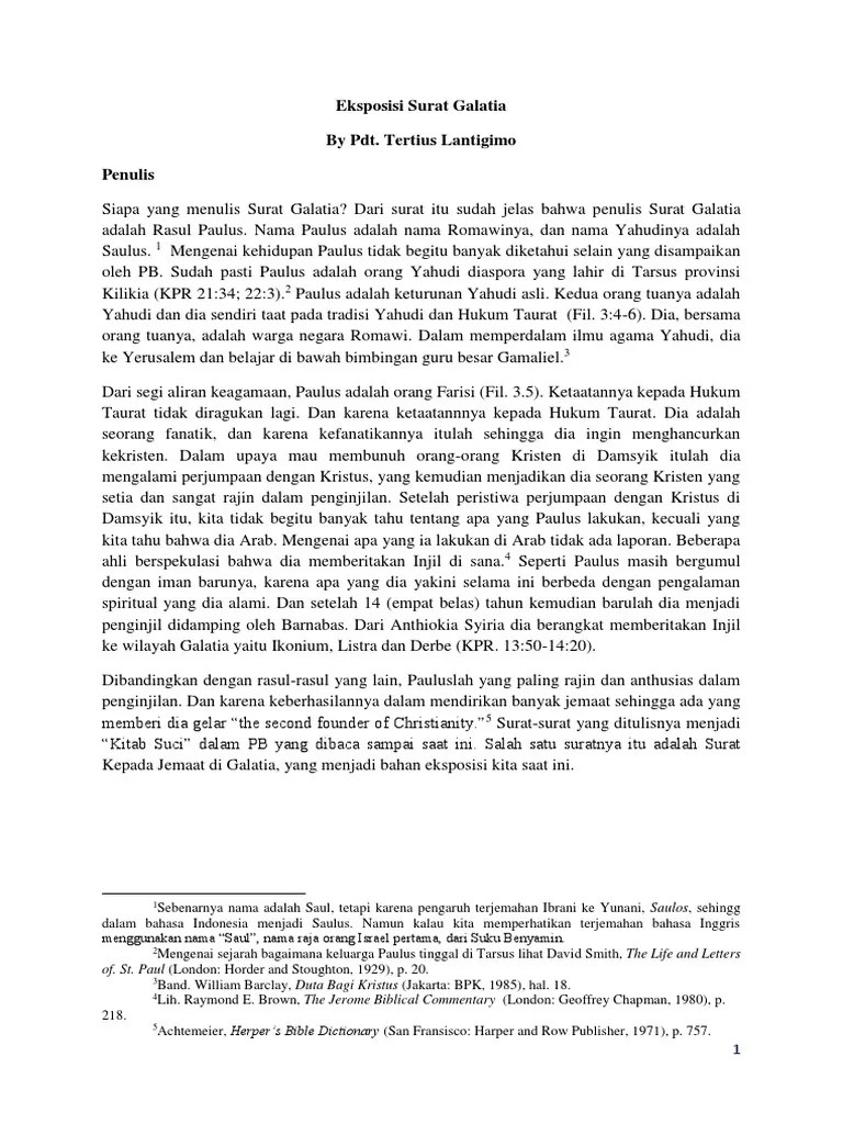 Eksposisi Surat Galatia | PDF