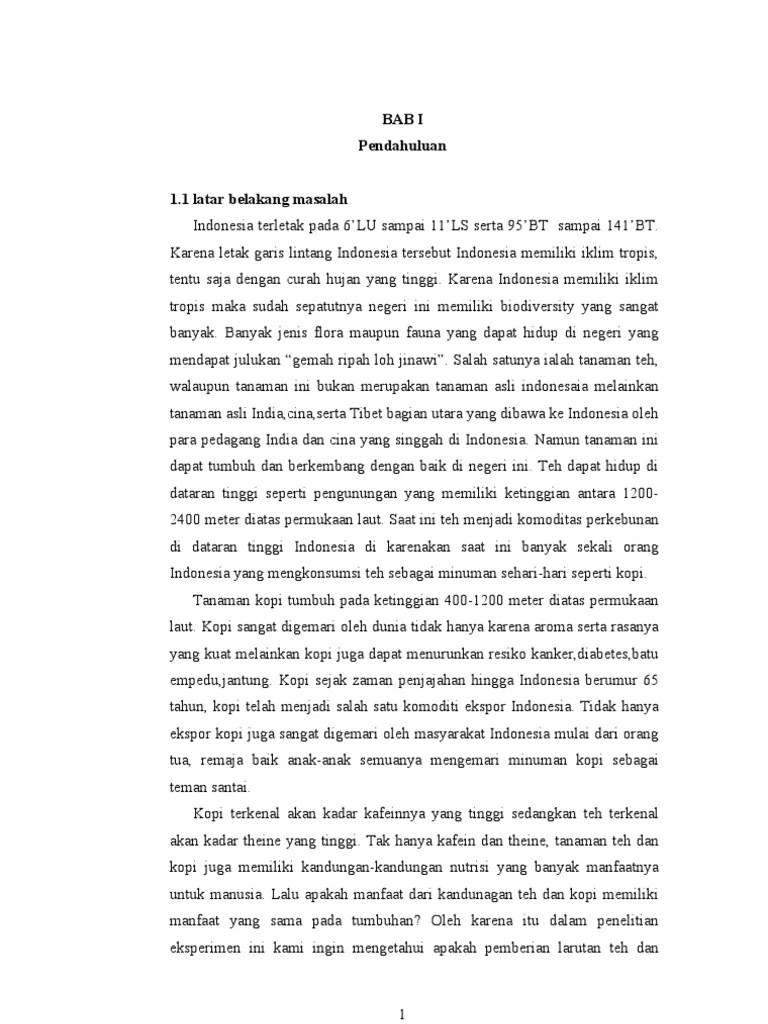 Pengaruh Pemberian Larutan Teh Dan Larutan Kopi Terhadap Tumbuhan | PDF