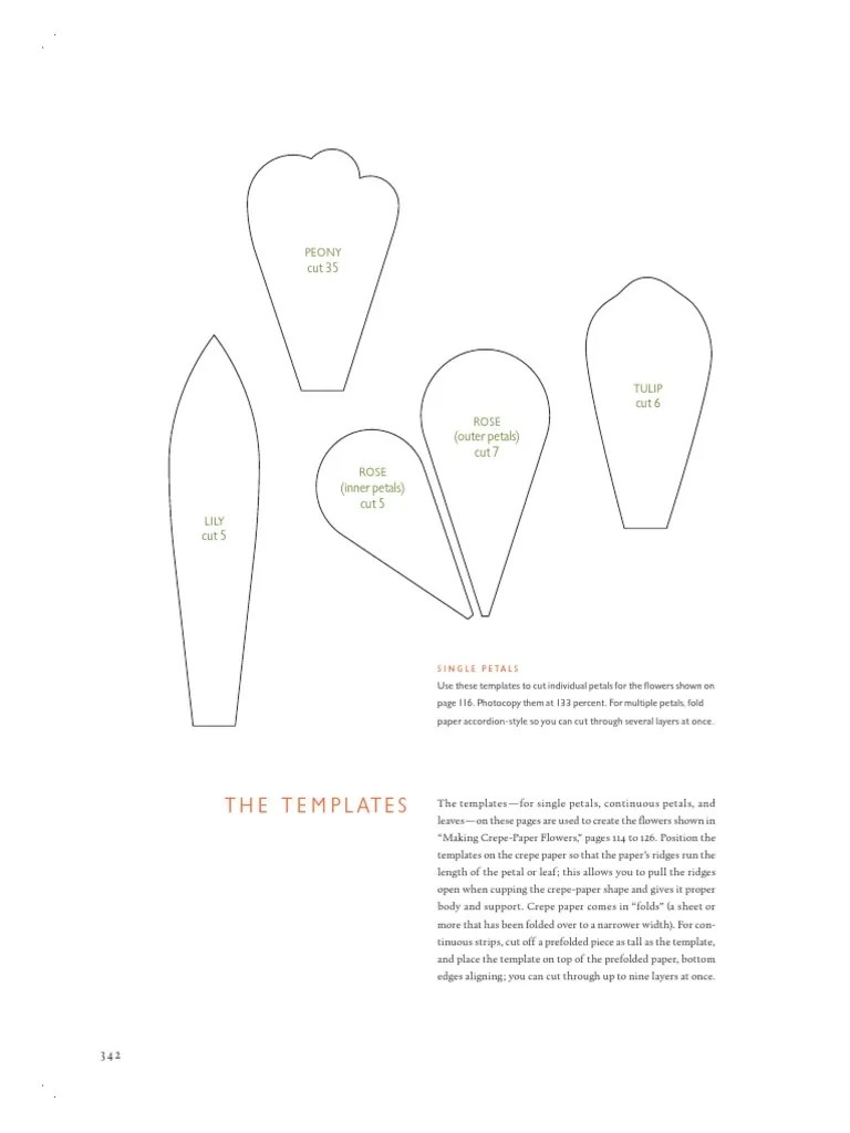 Tissue Paper Flower Template Martha Stewart PDF Botany Plants