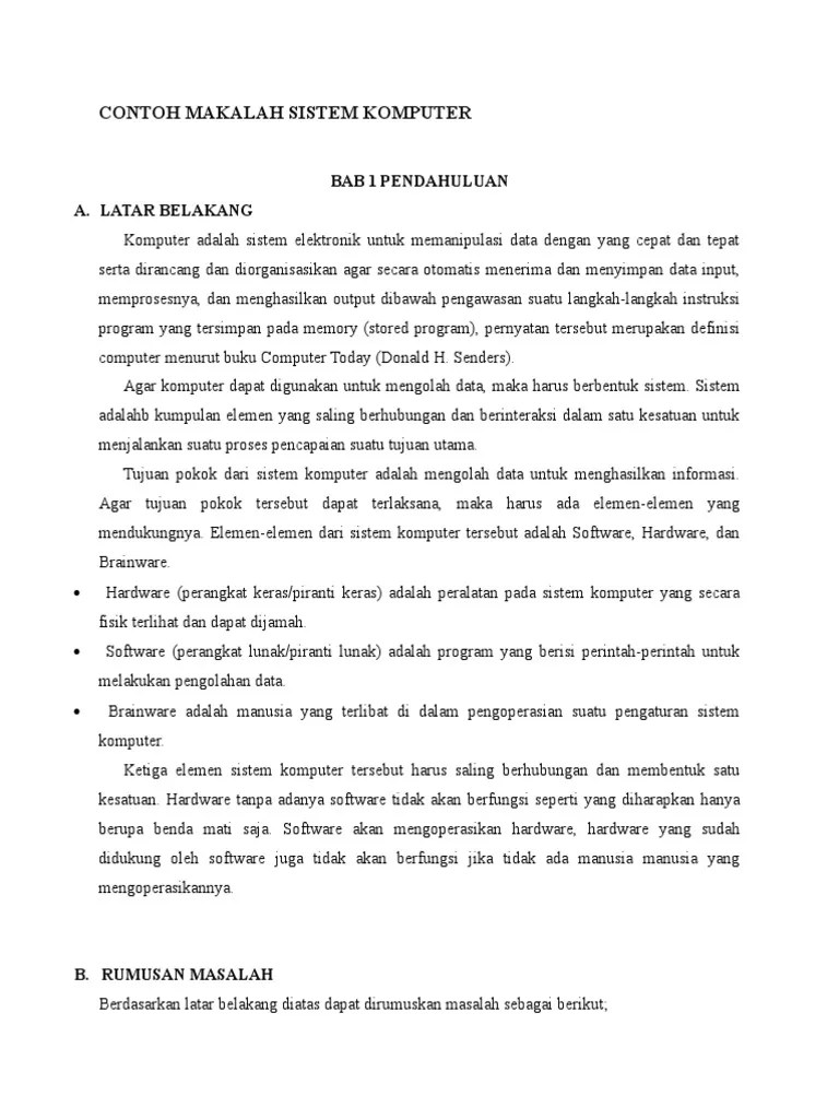 Makalah Tentang Sistem Komputer 2 | PDF