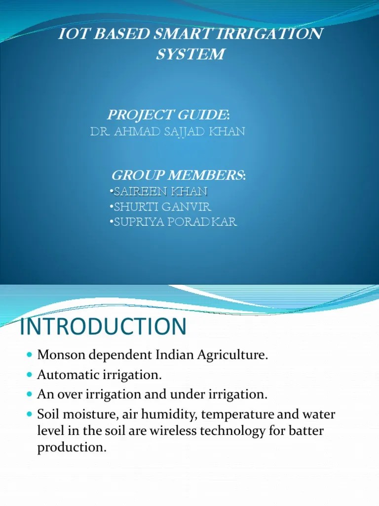 ppt iot based smart irrigration system.pptx Sensor Of Things