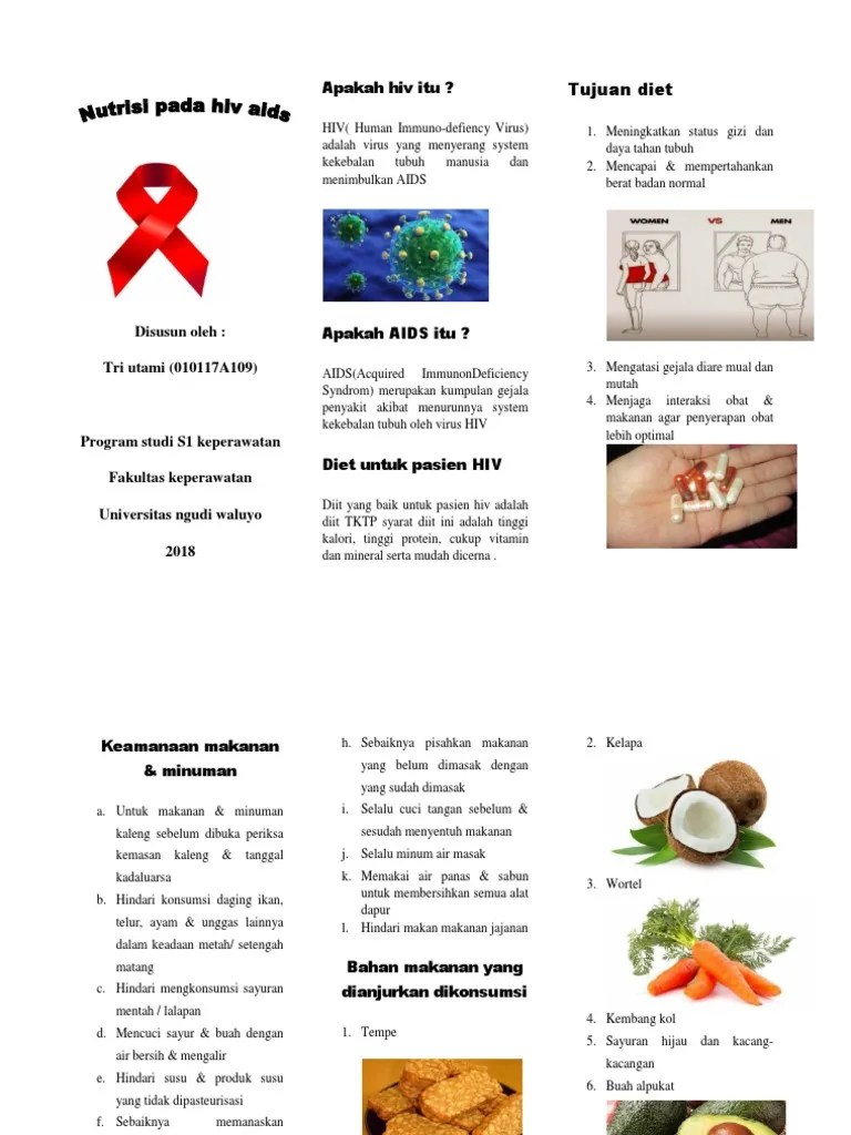 Nutrisi Pada Hiv Aids Tami Leaflet | PDF