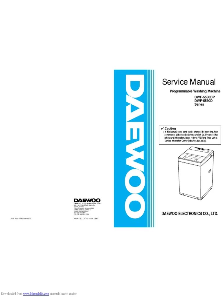 Dwf5590dp Daewoo PDF Washing Machine Engines