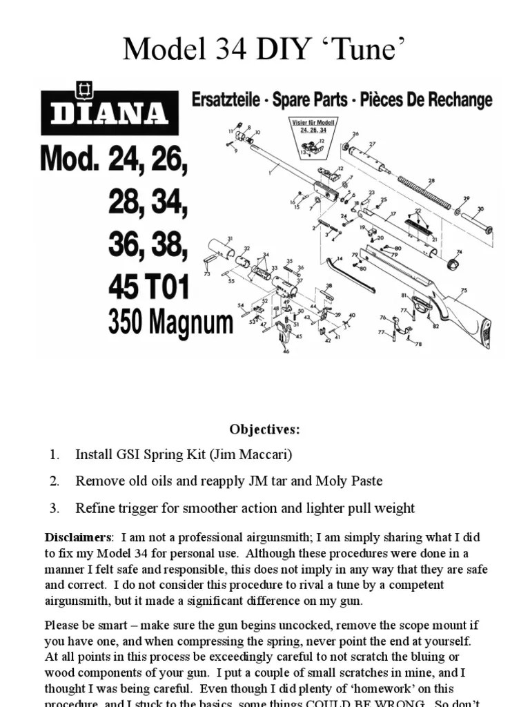 RWS Diana Model 34-36 Disassembly | Trigger (Firearms) | Nut (Hardware)