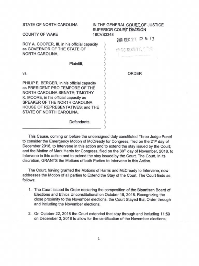 NC Superior Court orders Board of Elections to dissolve amid District 9