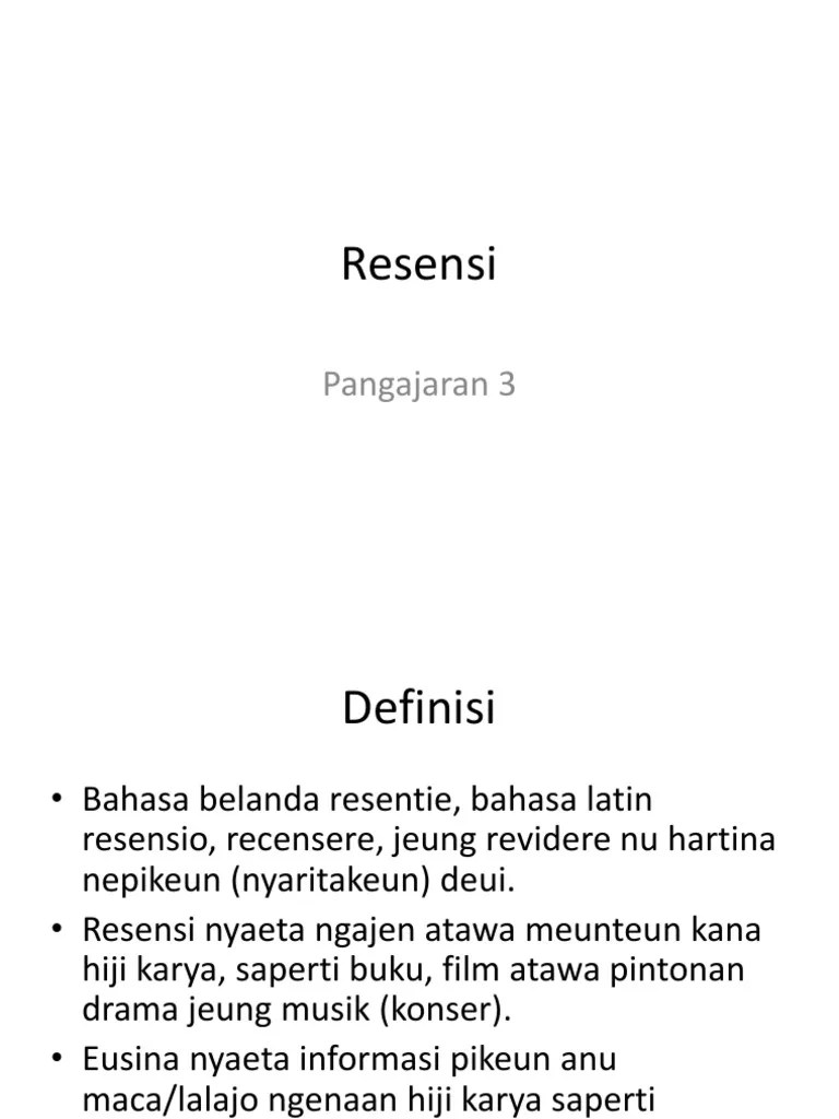 Resensi Basa Sunda | PDF