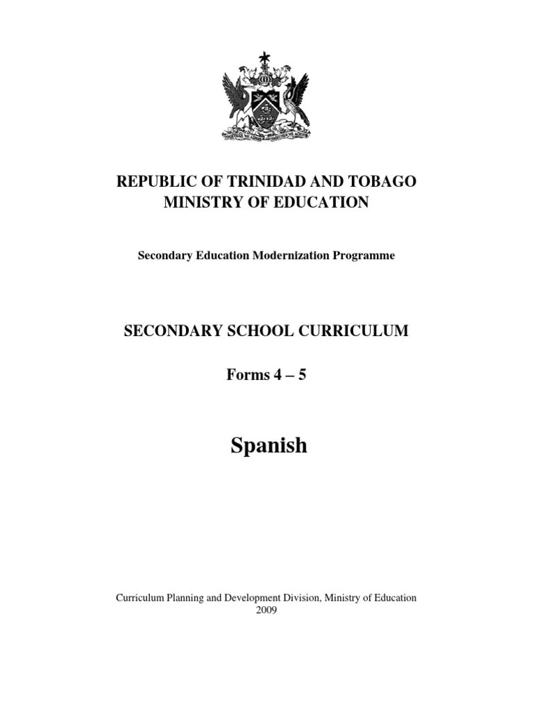 Spanish Curriculum PDF Curriculum Teachers