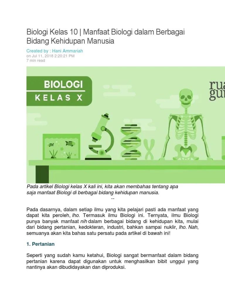 Manfaat Ilmu Biologi Dalam Bidang Pertanian Terkait Ilmu