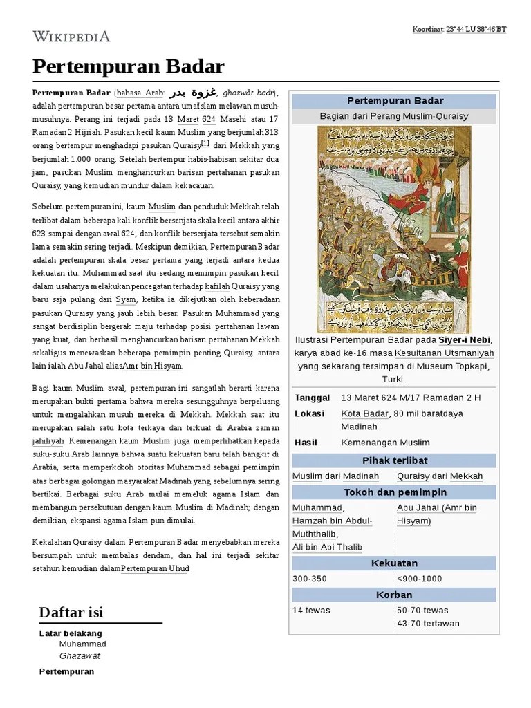 Pertempuran Badar PDF | PDF