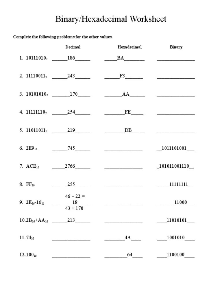 Binary Hexadecimal Worksheet.doc