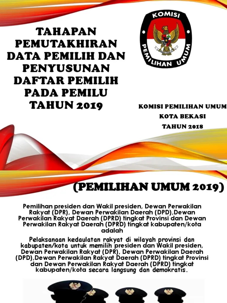 Materi Sosialisasi Pemutakhiran Data Pemilih Pemilu 2019